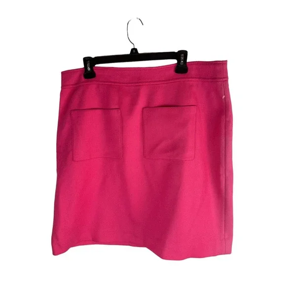 J Crew Patch Pocket Mini Skirt Double Serge Wool Barbie Bright Fuchsia 16T Tall - Picture 2 of 10